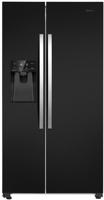 Teknix THSBS1791PLUBIX Ice+Water Plumbed 90cm 562 Litres American Style Fridge Freezer Black Inox