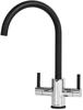 Reginox Genesis Twin Lever Mixer UK4R1143 Tap Black / Chrome