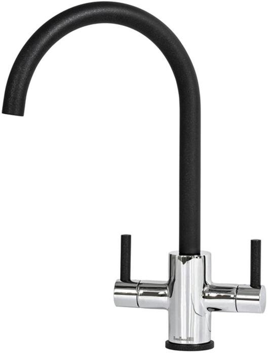 Reginox Genesis Twin Lever Mixer UK4R1143 Tap Black / Chrome