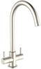 Reginox Genesis Dual Lever Mixer UK4R1136 Tap Brushed Nickel