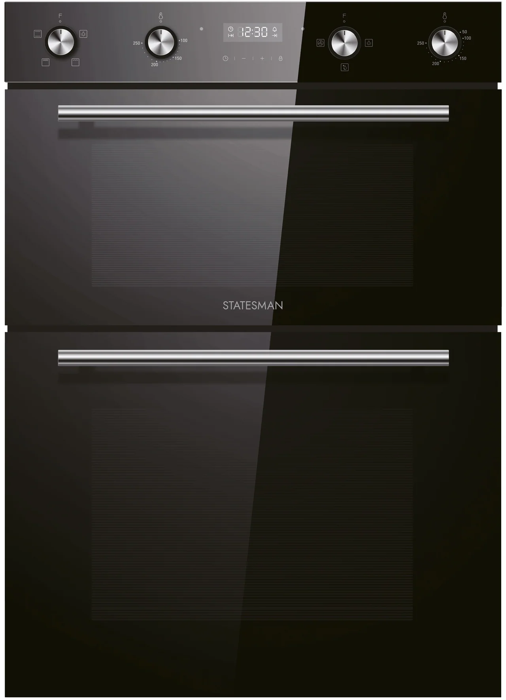 Statesman BDM373BL  35/70 Litre Multifunction Built-in Double Electric Oven Black