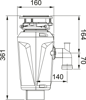 Franke SLIM50 Elite Slimline 50 1/2 HP, Continuous Feed Speed 2600 RPM 134.0715.439 Waste Disposal 