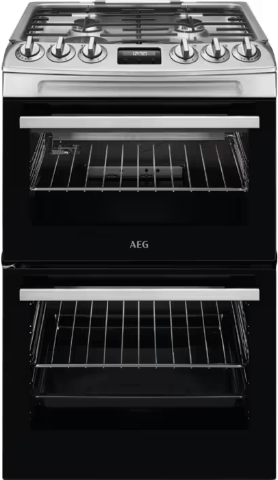 AEG CGX1130ACM Lidded Catalytic Double Oven Freestanding Gas Cooker Stainless steel