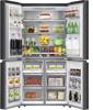 Hisense RQ758N4SWFE Frost Freet 606 Litres 4 Door Non Plumped Water Dispenser American Style Fridge Freezer Black