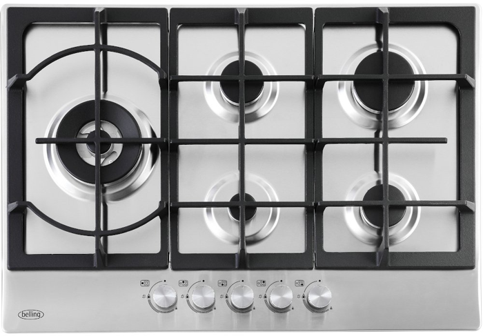 Belling BEL GHU753CI STA 75cm Stainless 444411639 5 Burner Gas Hob Stainless steel