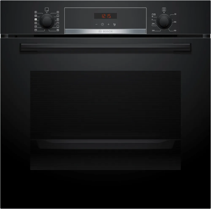 Bosch HQA574BB3B  60 x 60 cm  with added steam function Built-in Single Electric Oven Black