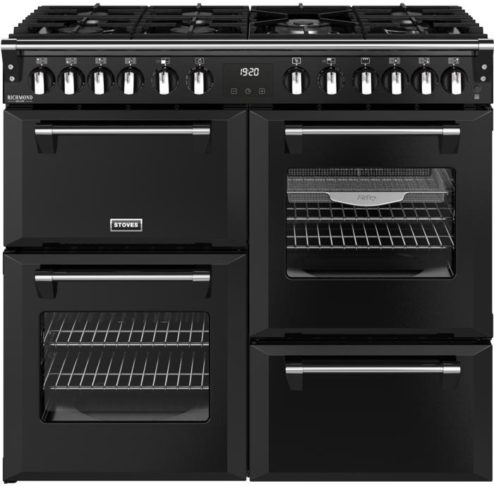 Stoves 444411871 DX RCA RICH 100DF 100cm Richmond DX Dual Fuel Range Cooker Black