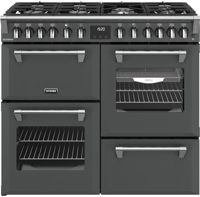 Stoves 444411855 RCA RICH 100DF 100cm Richmond Dual Fuel Range Cooker Anthracite