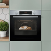 Bosch HQA534BS3B Series 4 with added steam function 60 x 60cm Built-in Single Electric Oven Stainless steel