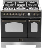 Lofra : RNMD96MFTE/Ci Dolcevita 90cm 5 Burner Gas Hob Double Oven - DISPLAY TO CLEAR Dual Fuel Range Cooker Black Brass