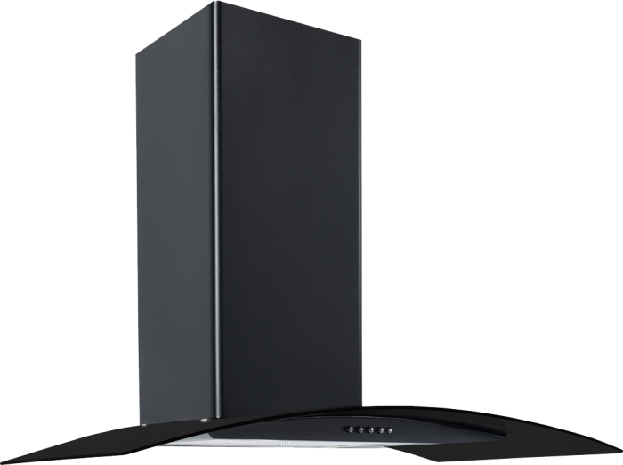 CATA CG90BKPF 90cm Curved Glass Chimney Hood Black