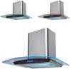 OEM CPTE61SS  60cm Touch Control LED Edge Lit Curved Glass Cooker Hood Stainless steel