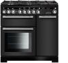 Rangemaster EDL90DFFCB/C Encore Deluxe 90 Dual Fuel Charcoal Black / Chrome Dual Fuel Range Cooker 