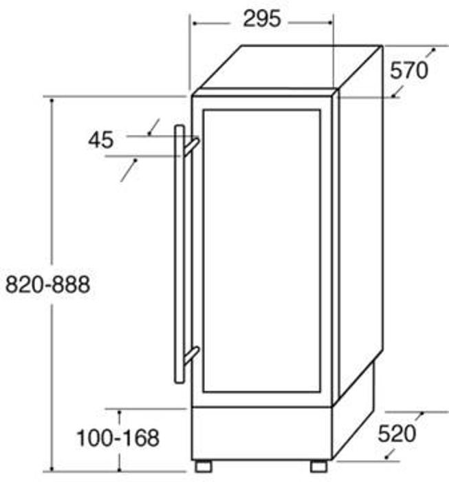 CDA FWC304BL 30cm 20 Bottle Under counter Slimline Wine Cooler Black