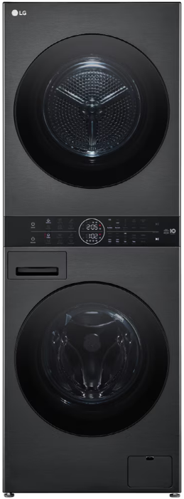 LG WT1210BBTN1 WashTower 12kg / 10kg DUAL Inverter Heat Pump™ TurboWash™360, Platinum Freestanding Washing Machine and Dryer Black