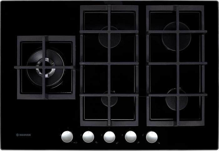 Hoover HVG7W4SB H-HOB 300  75cm Gas On Glass 5 Burner Gas Hob Black
