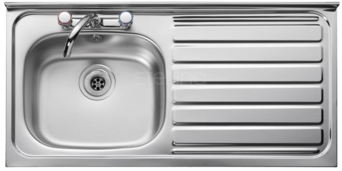 Clearwater 105SFR 1000 X 500 SQUARE FRONT RH (Including WCWO Waste & Overflow) Sit-On Sink Stainless steel