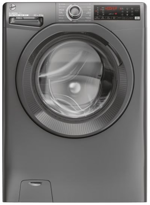 Hoover H3WPS486TMRR6 H-Wash 350 8kg 1400spin Freestanding Washing Machine Graphite