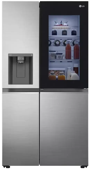 LG GSXV80PZLE 635L InstaView™ Total No Frost - Plumbed Ice and water dispenser American Style Fridge Freezer Shiny Steel