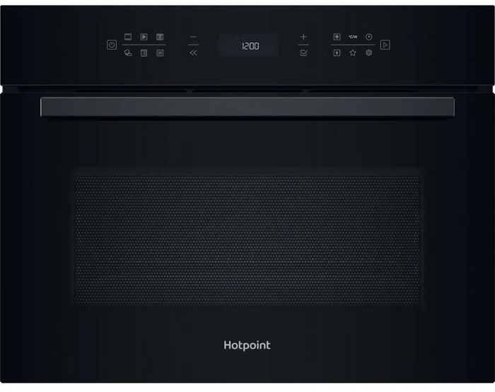 Hotpoint HCW6O7HTSBUK Microwave + HOI68PT1SBUK Built in Single Elec Oven ( Built-In Combi Pack ) Black
