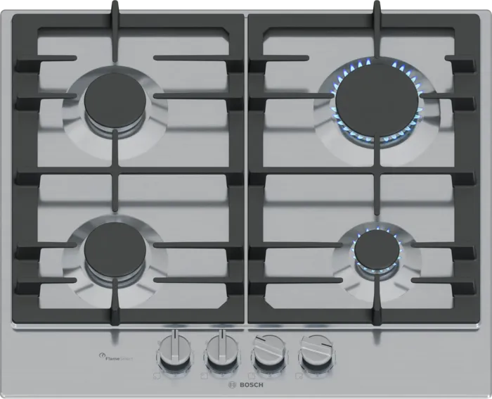 Bosch PCP6A5I90 Series 6 60 cm 4 Burner Gas Hob Stainless steel