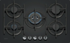 NEFF T27PIQ4S0 N70 75 cm Tempered glass Gas Hob Black