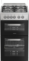 Hotpoint HDG5GCX 50cm Double Freestanding Gas Cooker Inox