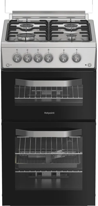 Hotpoint HDG5GCX 50cm Double Freestanding Gas Cooker Inox