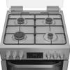 Hotpoint HDG6GDCX 60cm Gas Double Oven with glass lid Freestanding Gas Cooker Stainless steel