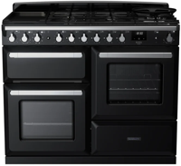 Rangemaster ESDLO110DFPGBL/CM1 Estel Deluxe 110cm Dual Fuel Dual Fuel Range Cooker Black ( Chrome Trim )