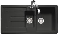 Rangemaster CAU10102MB Austell Fire Clay Ceramic 1.5 Bowl Inset Sink Matt Black