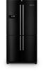 Rangemaster RSXS21BL/C 12770 91cm French Style 4 Door Side by Side Frost Free DISPLAY TO CLEAR American Style Fridge Freezer Black ( Chrome Trim )