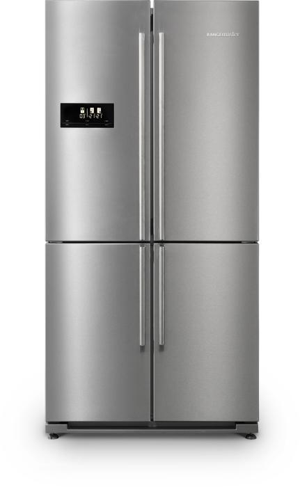 Rangemaster RSXS21SS/C 12770 91cm French Style 4 Door Side by Side Frost Free DISPLAY TO CLEAR American Style Fridge Freezer Stainless steel