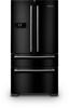 Rangemaster RDXD21BL/C 91cm French Style 4 Door Side by Side Frost Free DISPLAY TO CLEAR American Style Fridge Freezer Black ( Chrome Trim )