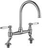 1810 MOU/02/BS Moulins Classic Bridge Mixer Tap Brushed Steel