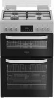 Hotpoint HDG6GDCW 60cm Double oven with lid Freestanding Gas Cooker White