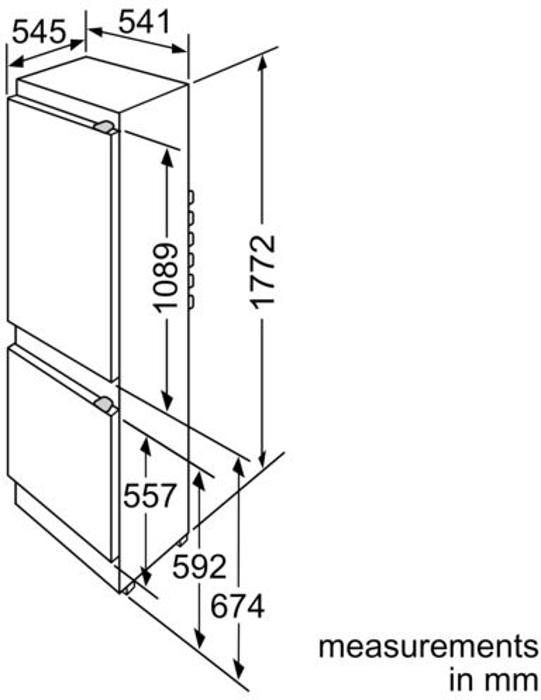 NEFF K8524X8GB N 30 177.2cm 70/30 Integrated Fridge Freezer White Built