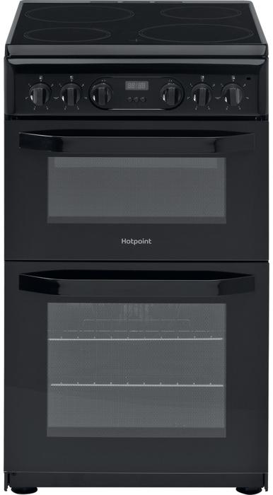 Hotpoint HD5V93CCB/UK 50cm Double Oven Freestanding Electric Cooker Black
