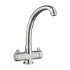 Homestyle HS305 Twin Lever Cruciform Tap Brushed Steel