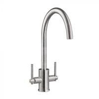 Homestyle HS945 Twin lever Tap Brushed Steel