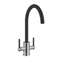 Homestyle HS945 Twin lever Tap Black / Brushed
