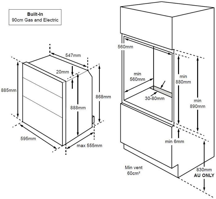 Stoves BI900G 90cm ( 444444842 ) Builtin Double Gas Oven Stainless