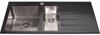 CDA KVL02BL 100cm  Glass 1 1/2 Bowl Right Handed Drainer Inset Sink Black