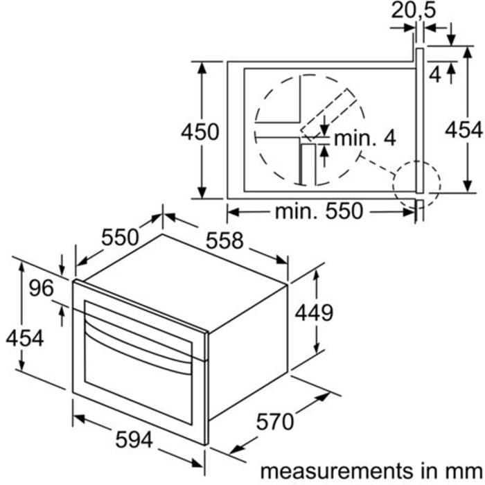 Bosch CMA583MS0B Serie 4 Microwave with hot air 60 x 45cm 900W Built