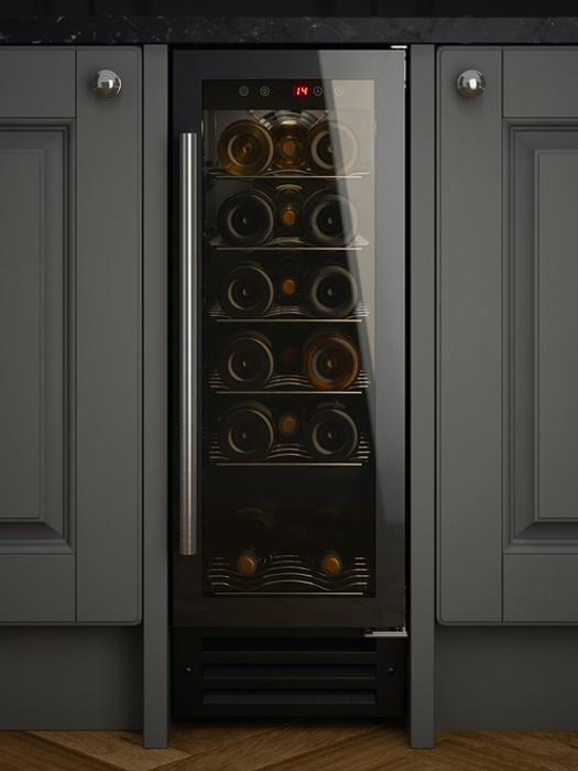 CATA UBWC300B.1 30cm ( Built Under ) 18 Bottles Wine Cooler Black Glass