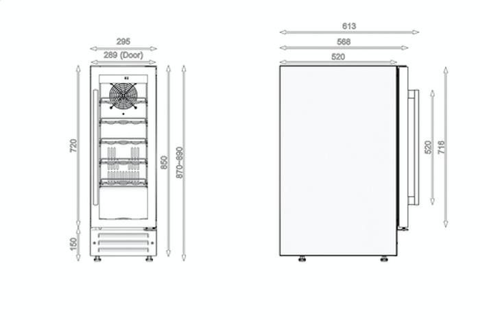 CATA UBWC300B.1 30cm ( Built Under ) 18 Bottles Wine Cooler Black Glass ...