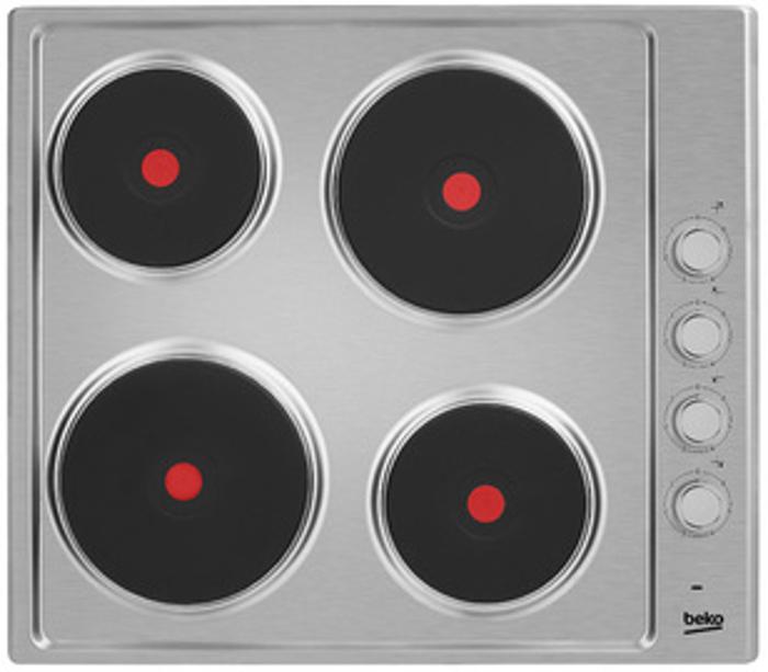 BEKO HIZE64101X 4 x Zone, 58cm Solid-Plate Electric Hob Stainless steel