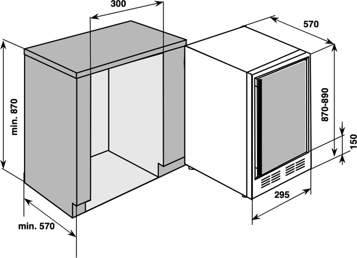 Baumatic BWC305SS 19 bottle Built In Wine Cooler Black / Stainless