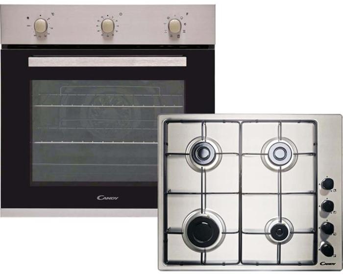 Candy CGHOPK60X/E  Gas Hob with Single Electric Multifunction Oven Built-in Oven and Hob Pack Stainless steel