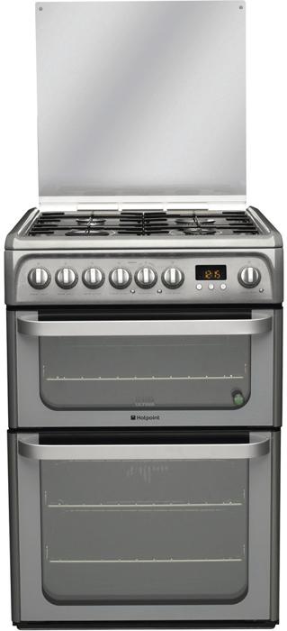 Hotpoint HUD61GS 60cm Double Cavity Freestanding Dual Fuel Cooker Graphite